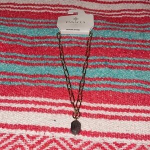 PANACEA Genuine Stone Paperclip Necklace Never Used